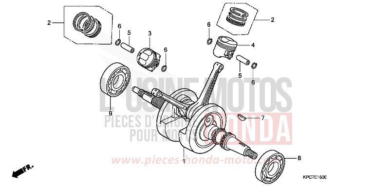 VILEBREQUIN/PISTON de Varadero 125 PEARL CONCOURS BLACK (NHA65) de 2011